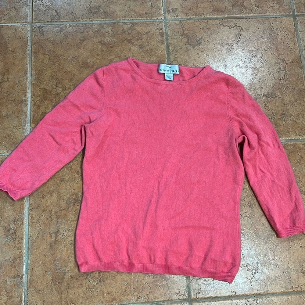 Precious Fibers Cashmere pink sweater size L‎